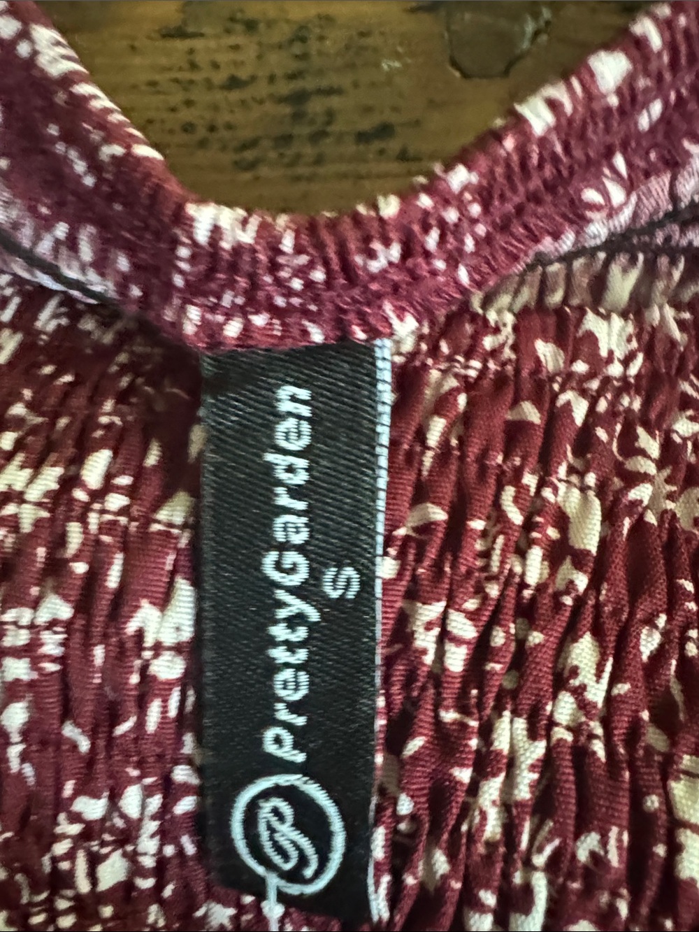 PrettyGarden Burgundy Floral Midi Dress - Picture 5 of 7